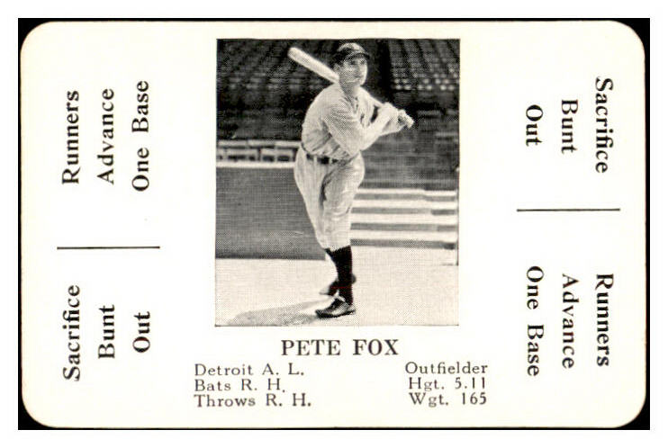 1936 S&S Game Pete Fox Tigers NR-MT 536726