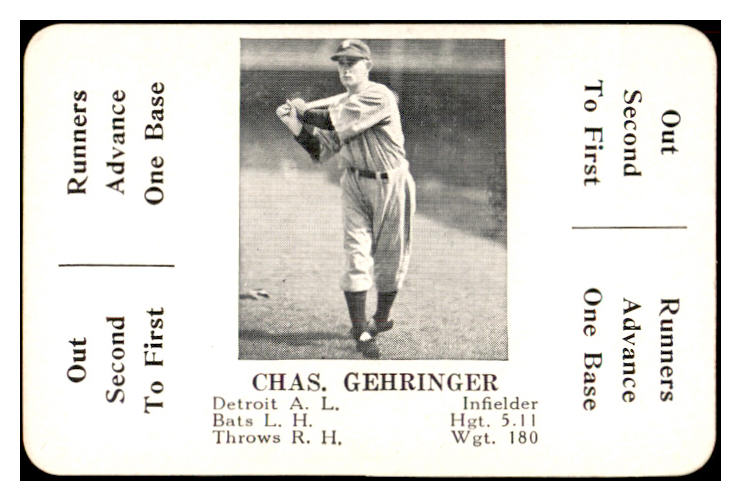 1936 S&S Game Charles Gehringer Tigers NR-MT 536731