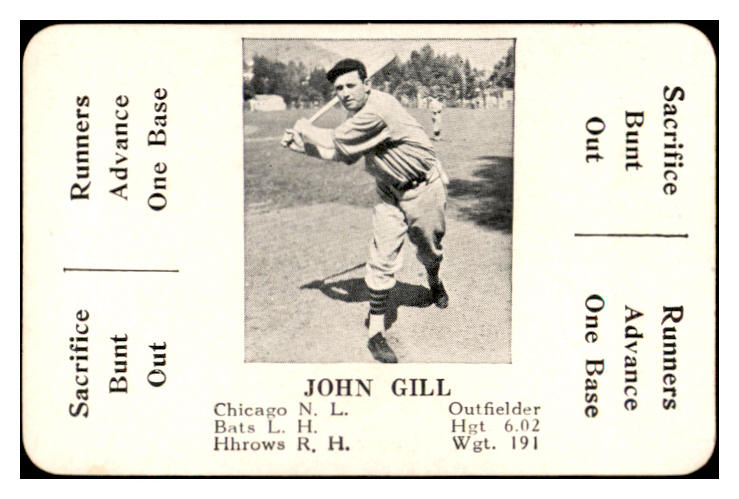 1936 S&S Game Johnny Gill Cubs VG pencil back 536732