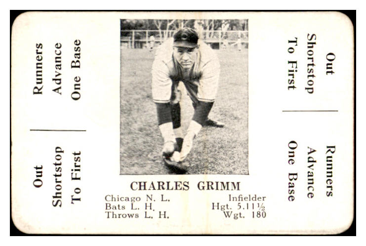 1936 S&S Game Charlie Grimm Cubs NR-MT 536733