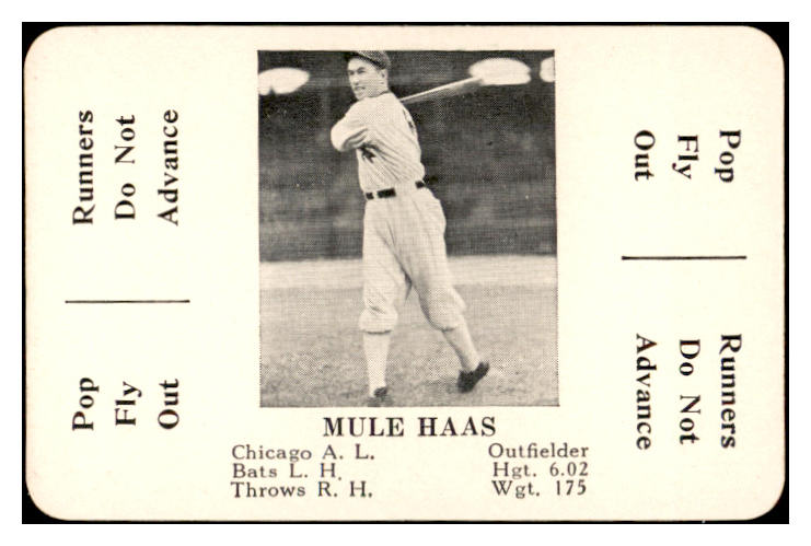 1936 S&S Game Mule Haas White Sox NR-MT 536734