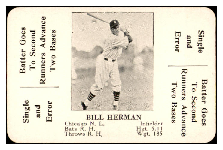 1936 S&S Game Billy Herman Cubs NR-MT 536741