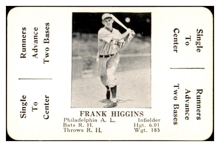 1936 S&S Game Pinky Higgins A's NR-MT 536742