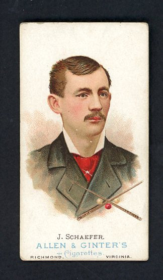 1888 N28 Allen & Ginter Jacob Schaefer Billiards VG-EX 536953