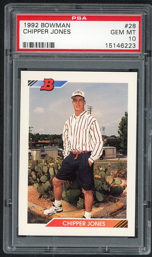 1992 Bowman #028 Chipper Jones Braves PSA 10 GEM MINT 536971