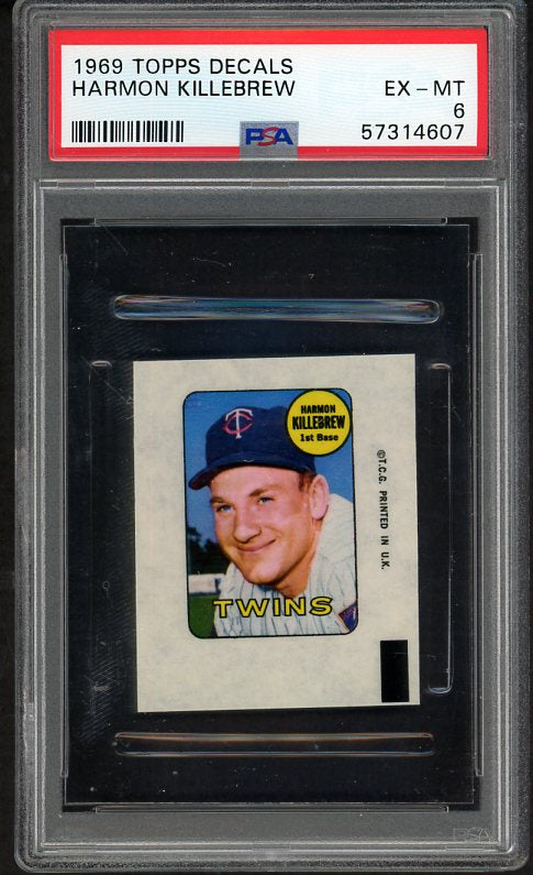 1969 Topps Baseball Decals Harmon Killebrew Twins PSA 6 EX-MT 536975