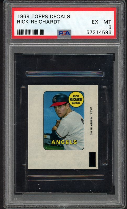 1969 Topps Baseball Decals Rick Reichardt Angels PSA 6 EX-MT 536978