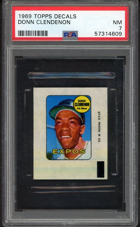 1969 Topps Baseball Decals Donn Clendenon Expos PSA 7 NM 536980