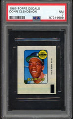 1969 Topps Baseball Decals Donn Clendenon Expos PSA 7 NM 536980