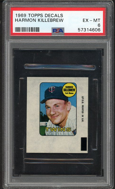 1969 Topps Baseball Decals Harmon Killebrew Twins PSA 6 EX-MT 536990