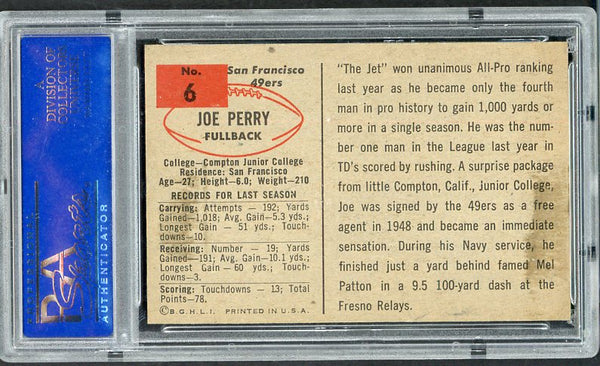 1954 Bowman Football #006 Joe Perry 49ers PSA 5 EX 537008