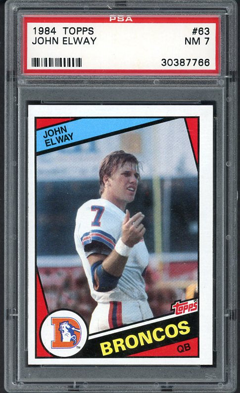 1984 Topps #063 John Elway Broncos PSA 7 NM 537011