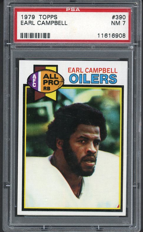 1979 Topps Football #390 Earl Campbell Oilers PSA 7 NM 537018