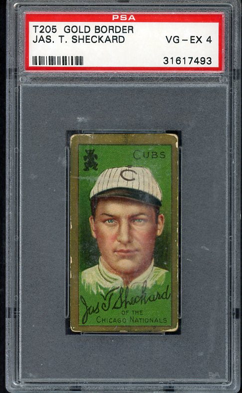 1911 T205 T 205 James Sheckard Cubs PSA 4 VG-EX 537021