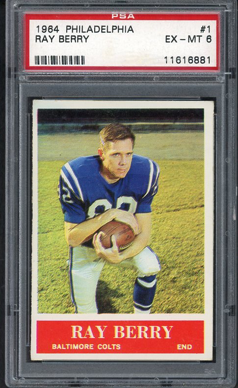 1964 Philadelphia Football #001 Raymond Berry Colts PSA 6 EX-MT 537029