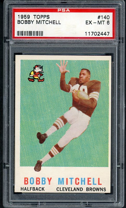 1959 Topps Football #140 Bobby Mitchell Browns PSA 6 EX-MT 537032