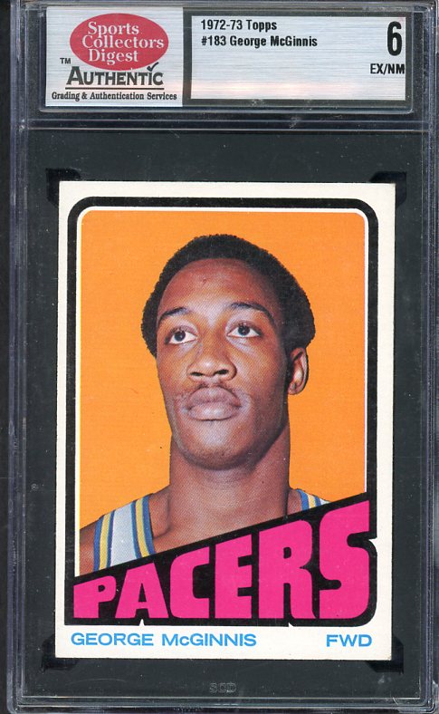 1972 Topps Basketball #183 George McGinnis Pacers SCD 6 EX-MT 537041