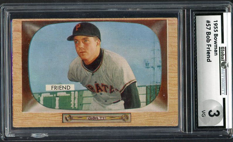 1955 Bowman Baseball #057 Bob Friend Pirates GAI 3 VG 537044