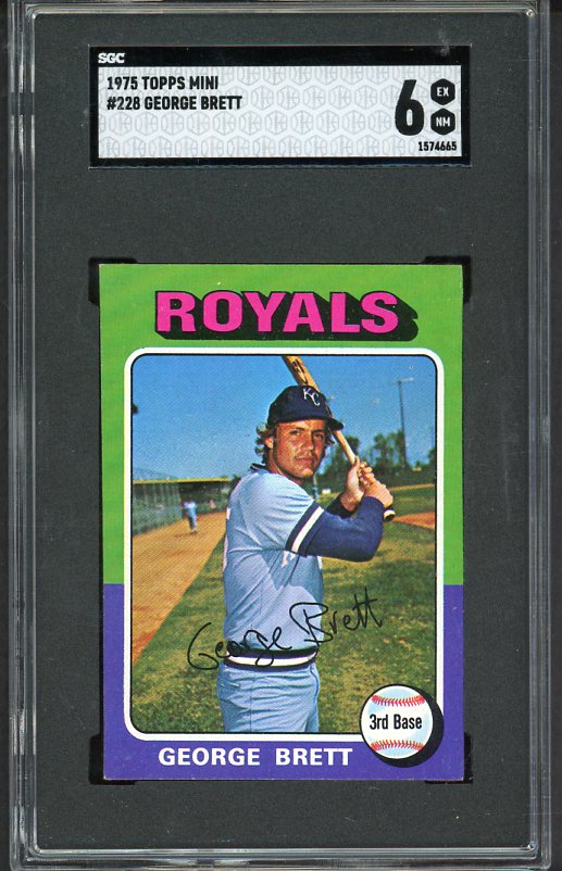 1975 Topps Mini Baseball #228 George Brett Royals SGC 6 EX-MT 537050