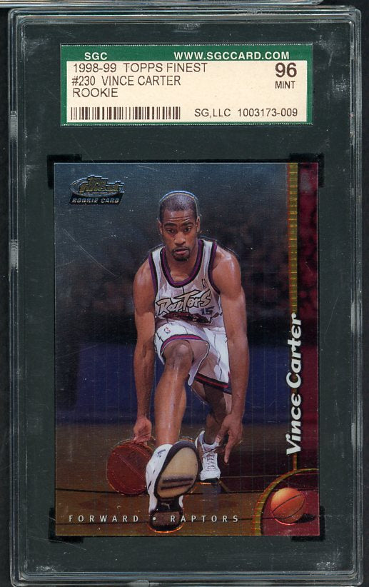 1998 Topps Finest #230 Vince Carter Raptors SGC 9 MINT 537056