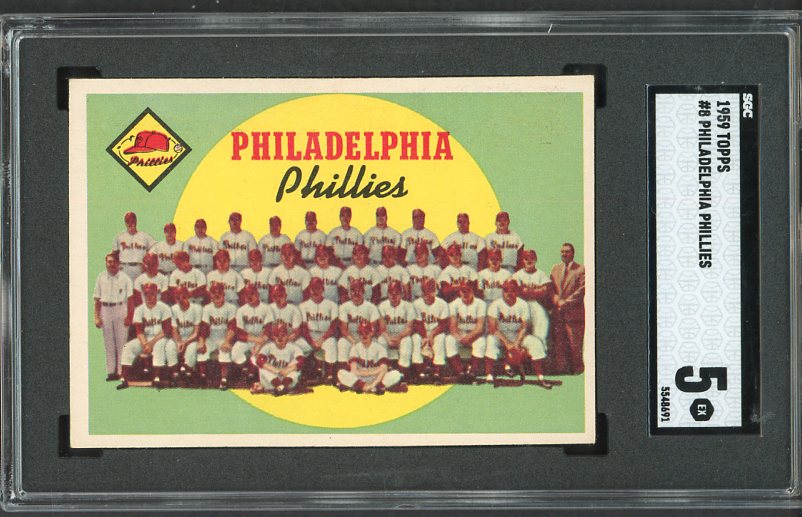 1959 Topps Baseball #008 Philadelphia Phillies Team SGC 5 EX 537074