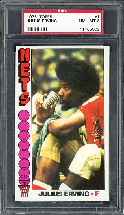 1976 Topps Basketball #001 Julius Erving Nets PSA 8 NM/MT 537076