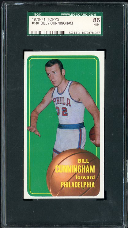 1970 Topps Basketball #140 Billy Cunningham 76ers SGC 7.5 NM+ 537077