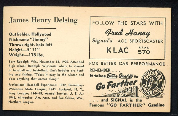 1947 Signal Oil Jim Delsing Hollywood VG-EX 537096