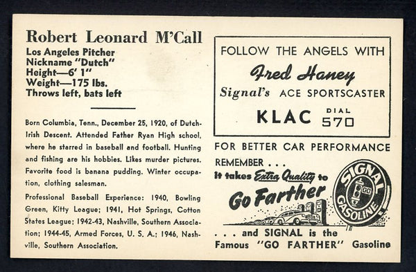 1947 Signal Oil Dutch McCall Los Angeles EX-MT 537116