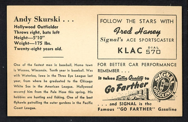 1947 Signal Oil Andy Skurski Hollywood EX-MT 537130