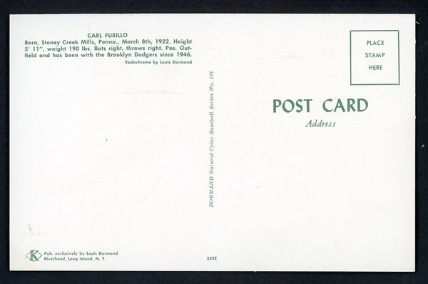 1952-55 Dormand #128 Carl Furillo Dodgers NR-MT 537140