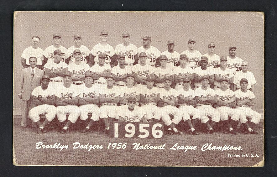 1947-66 Exhibits 1956 Brooklyn Dodgers Team VG 537172