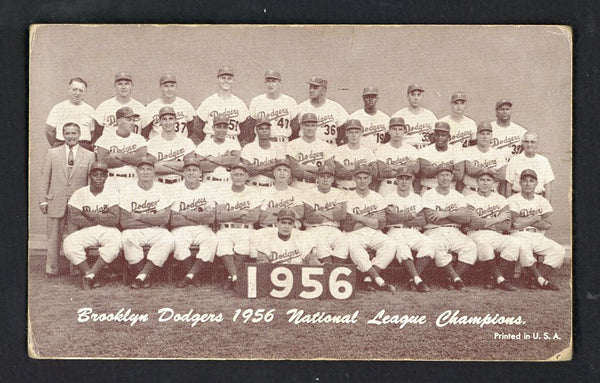 1947-66 Exhibits 1956 Brooklyn Dodgers Team VG 537172