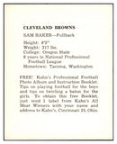 1961 Kahns Football Sam Baker Browns NR-MT 537178