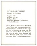 1961 Kahns Football Buddy Dial Steelers NR-MT 537179