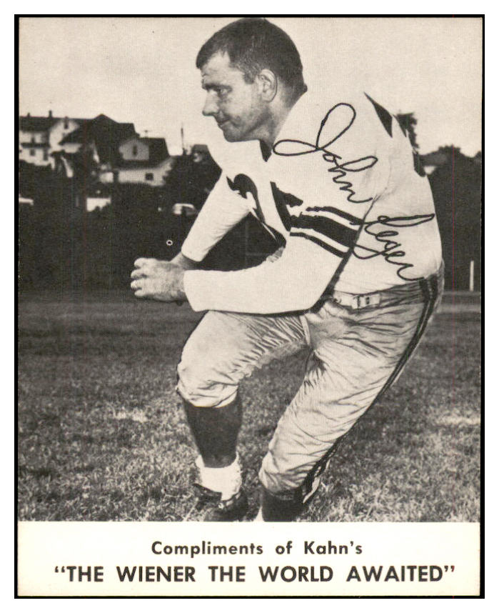 1961 Kahns Football John Reger Steelers NR-MT 537189