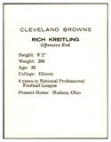 1962 Kahns Football Rich Kreitling Browns NR-MT 537200