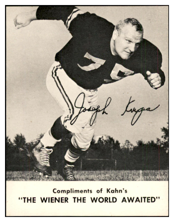 1962 Kahns Football Joe Krupa Steelers NR-MT 537201