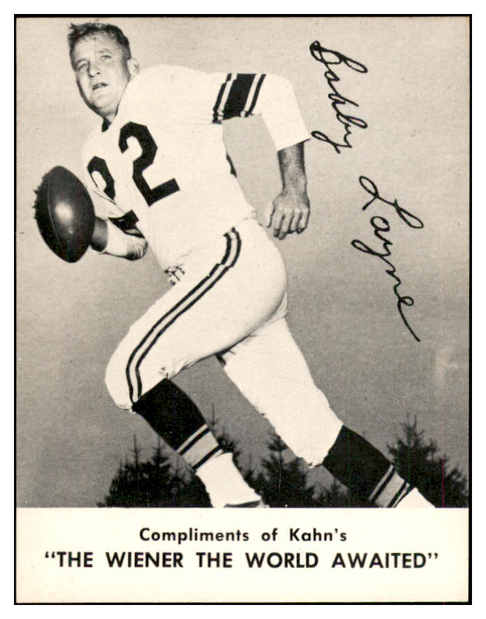 1962 Kahns Football Bobby Layne Steelers NR-MT 537202