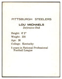 1962 Kahns Football Lou Michaels Steelers NR-MT 537206