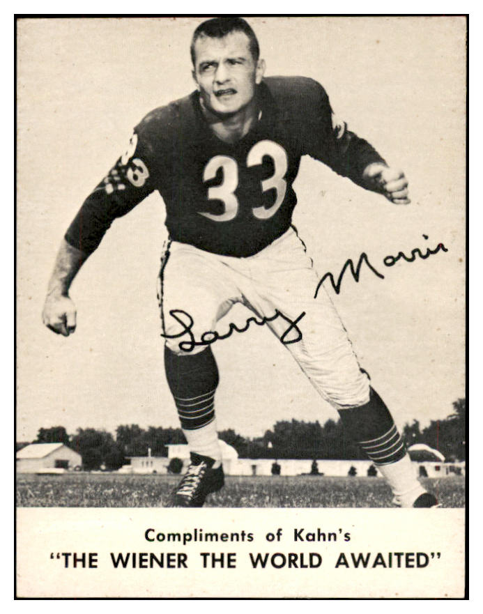 1962 Kahns Football Larry Morris Bears NR-MT 537207