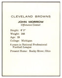 1962 Kahns Football John Morrow Browns NR-MT 537208