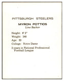 1962 Kahns Football Myron Pottios Steelers NR-MT 537212