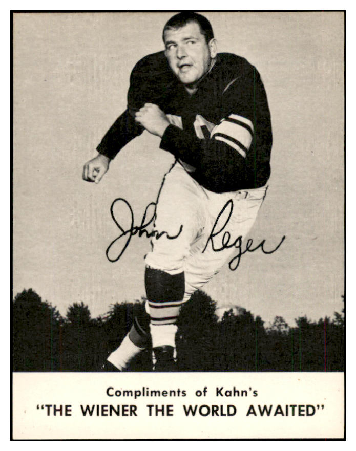 1962 Kahns Football John Reger Steelers NR-MT 537213