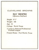 1962 Kahns Football Ray Renfro Browns NR-MT 537214