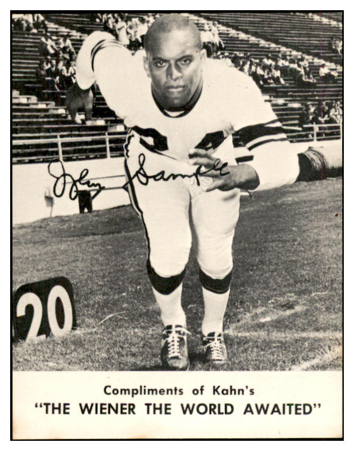 1962 Kahns Football Johnny Sample Steelers NR-MT 537215
