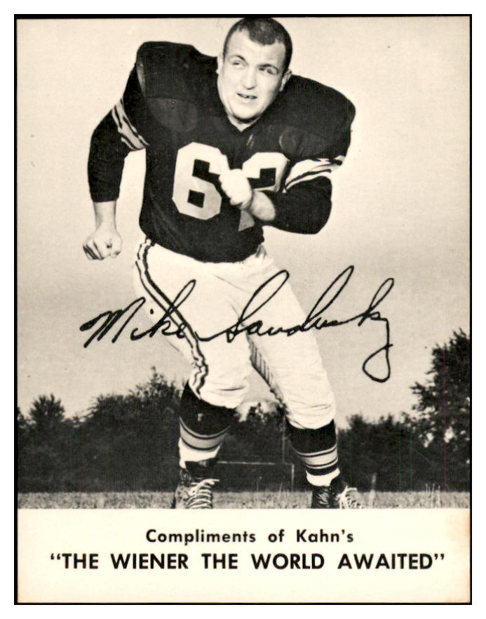 1962 Kahns Football Mike Sandusky Steelers NR-MT 537216