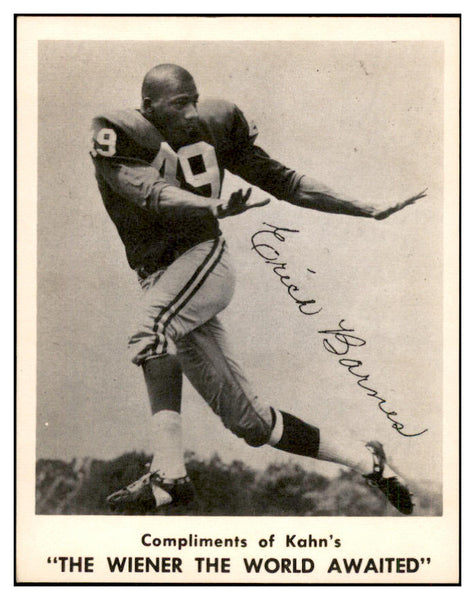 1963 Kahns Football Erich Barnes Giants NR-MT 537220