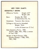 1963 Kahns Football Roosevelt Brown Giants NR-MT 537222