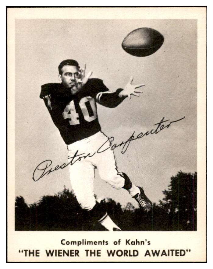 1963 Kahns Football Preston Carpenter Steelers NR-MT 537223